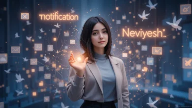 notification | نوییش| neviyeš | نوی | nevi برای معنی notification به فارسی نِوییش را از ریشه پهلوی "niwēyišn" به مینیگ/معنای خبر و اعلامیه پیشنهاد داده ایم.